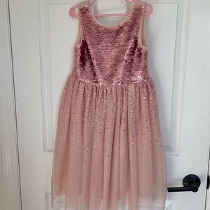 Girls Pink Sequin Dress size 6-7